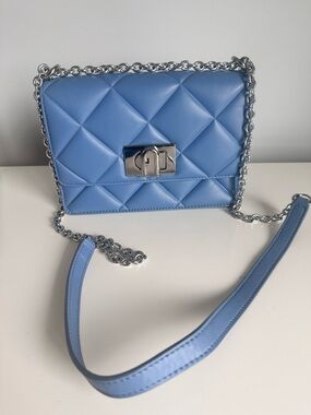 Furla 1927 Small Leather Blue Shoulder Bag